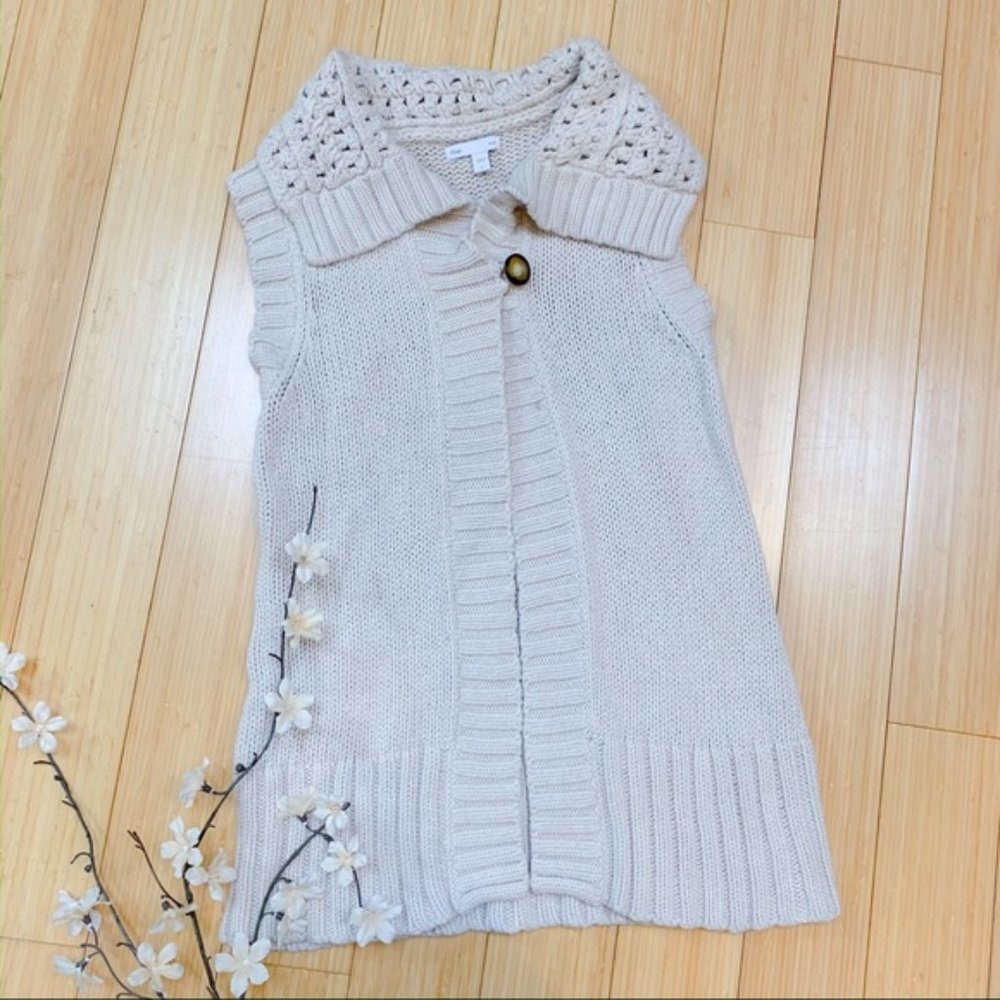 GAP cream sleeveless cardigan sweater, S. - Picture 1 of 7
